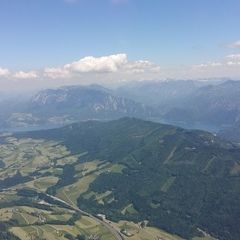 Flugwegposition um 12:21:44: Aufgenommen in der Nähe von Gemeinde Innerschwand am Mondsee, Österreich in 1863 Meter